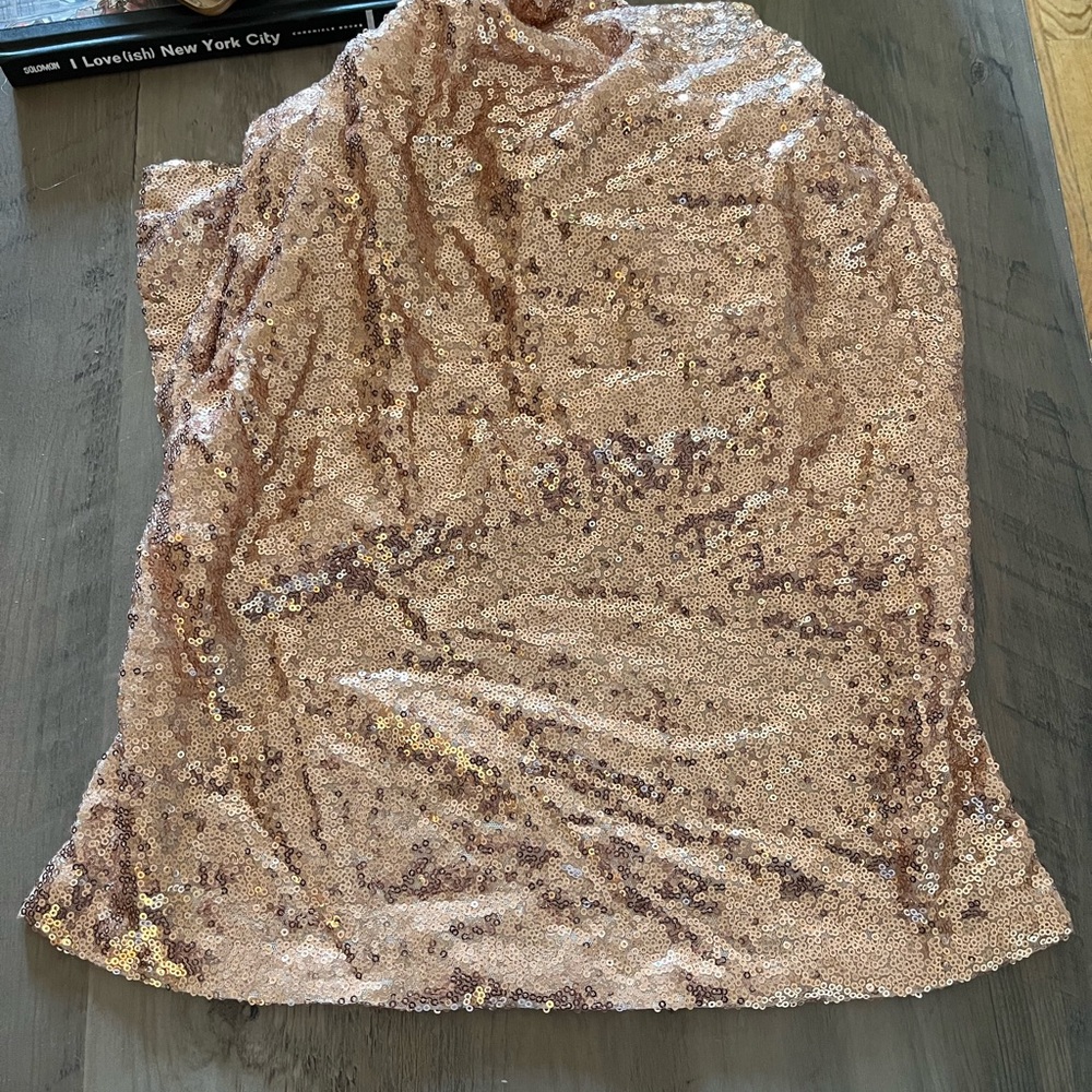 NWOT Rose Gold Sequined Mini Dress - Picture 8 of 10